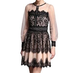 Metisu Black Lace Ballet Pink Dress Size Extra Large Party Evening Romantic